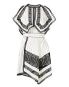 Self-portrait Striped Handkerchief Dress Blk/wht 2