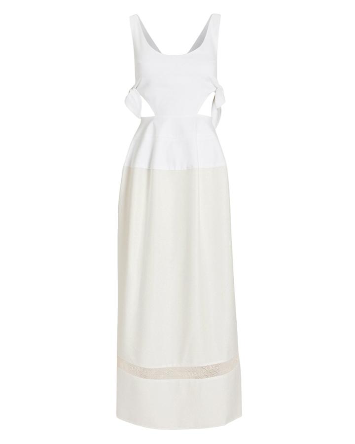 Ellery Voyage Scoop Neck Peplum Dress White 6