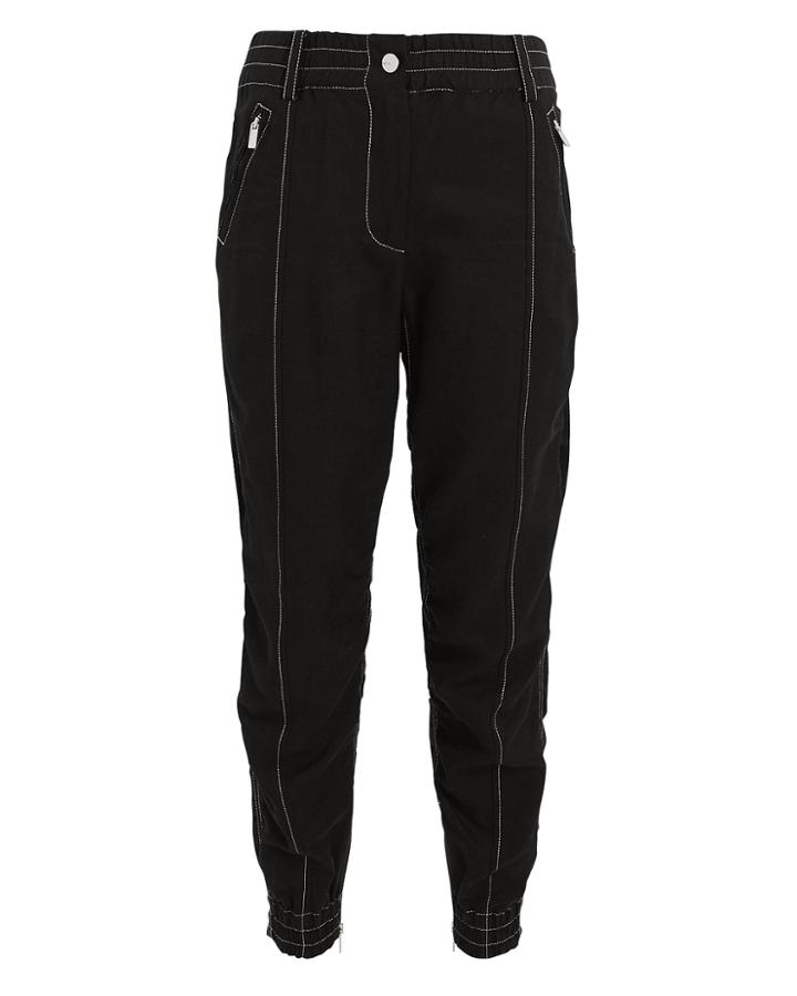 Derek Lam 10 Crosby Contrast Stitching Utility Joggers Black 8