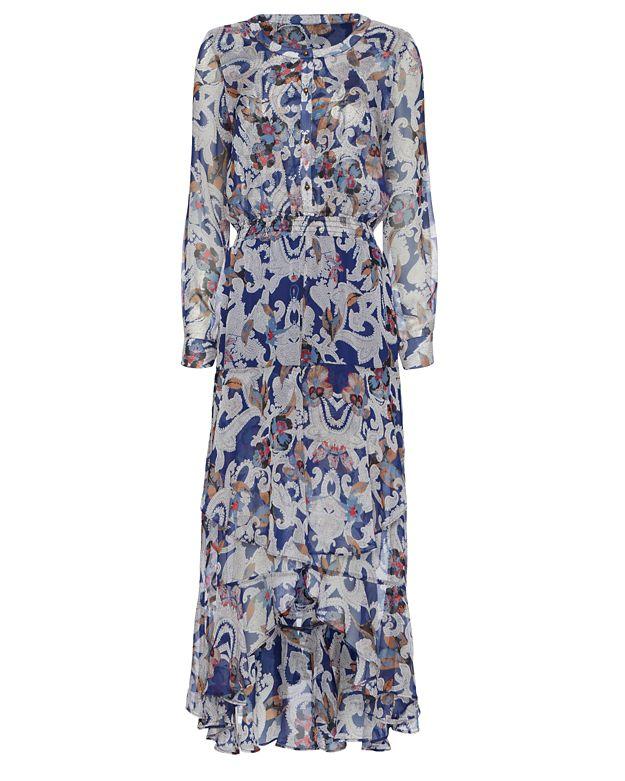 Twelfth Street By Cynthia Vincent Exclusive For Intermix Long Sleeve Paisley Ruffle Dress