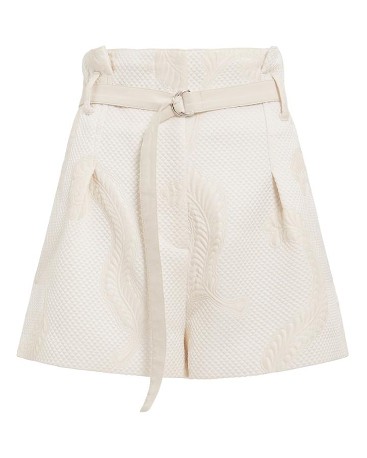 3.1 Phillip Lim Cloque Belted Shorts Ivory 6