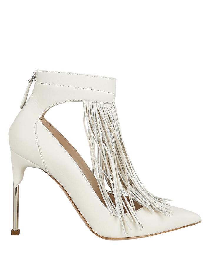 Alexander Mcqueen Silver Fringe Stiletto Pumps Ivory 37