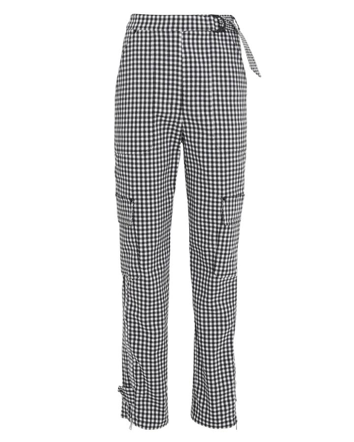 Jonathan Simkhai Seersucker Gingham Cargo Pants Black/white Gingham Zero