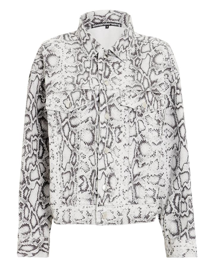 Alexander Wang Python Print Denim Jacket Grey Python Print P