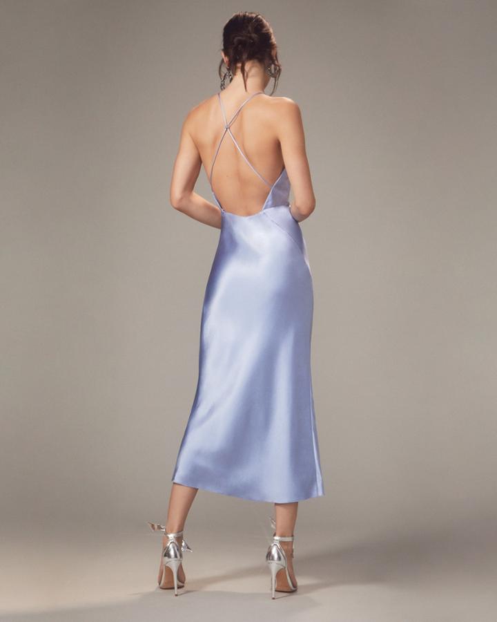 Jason Wu Icy Satin Dress Blue-lt Zero