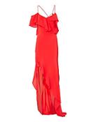 Michelle Mason Poppy Asymmetrical Ruffle Gown