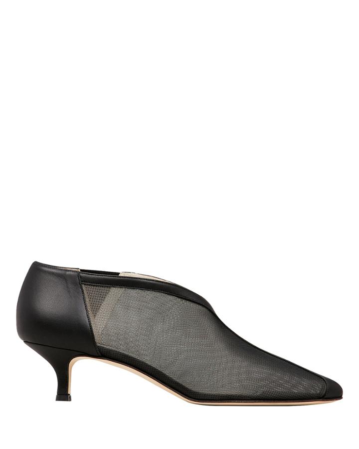 Tibi Joe Mesh Kitten Heel Booties Black 38.5