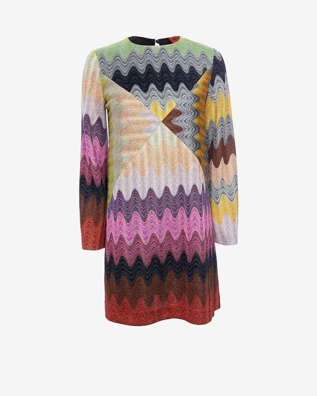 Missoni Long Sleeve Lurex Shift Dress