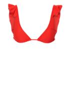 Ellejay Hailey Ruffle Bikini Top Red S