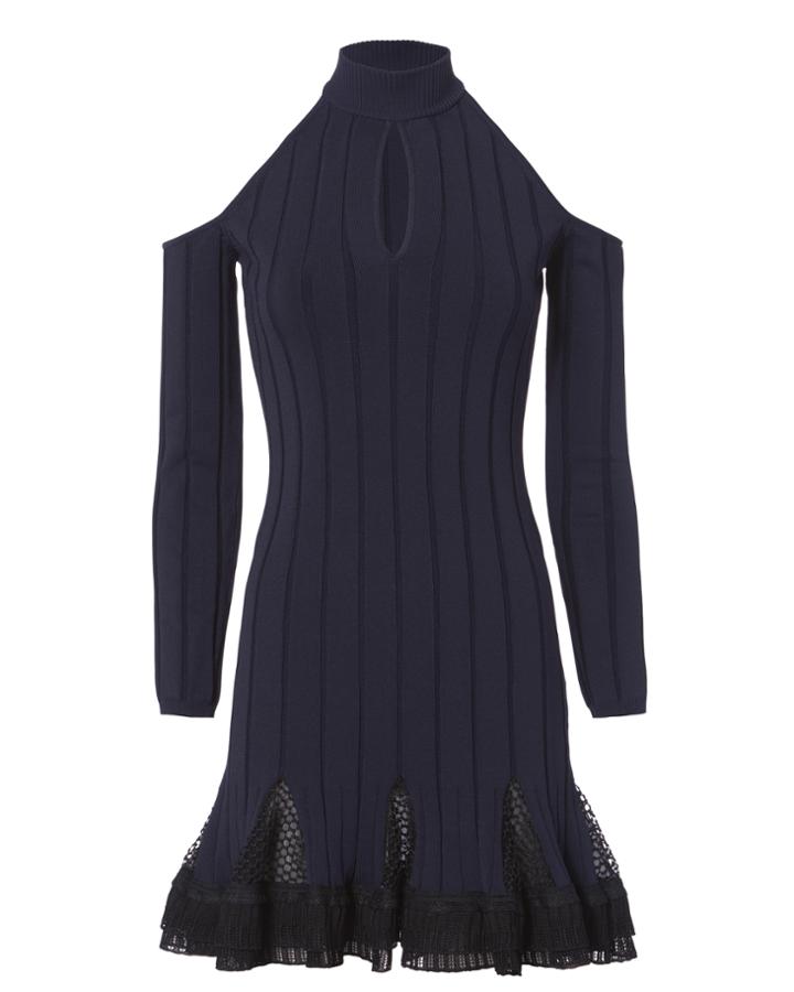 &quot;jonathan Simkhai Cold Shoulder Combo Dress&quot;