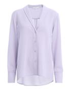 Tibi Shawl Collar Shirt Light Purple 2