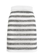 Balmain Silver Striped Lurex Mini Skirt Multi 38