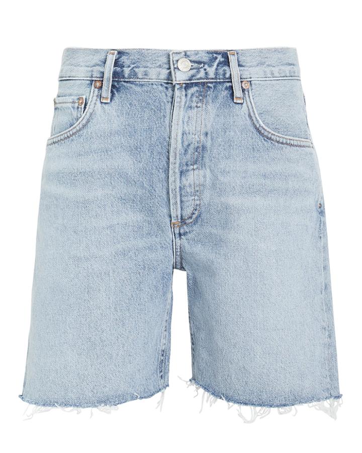 Agolde Rumi Mid Length Denim Shorts Light Denim 28