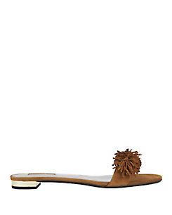 Aquazzura Wild Thing Fringed Suede Brown Sandals