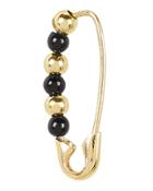 Loren Stewart Friendship Safety Pin Earring Black/gold 1size