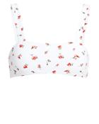 Onia Rosie Bikini Top White/rose Print L