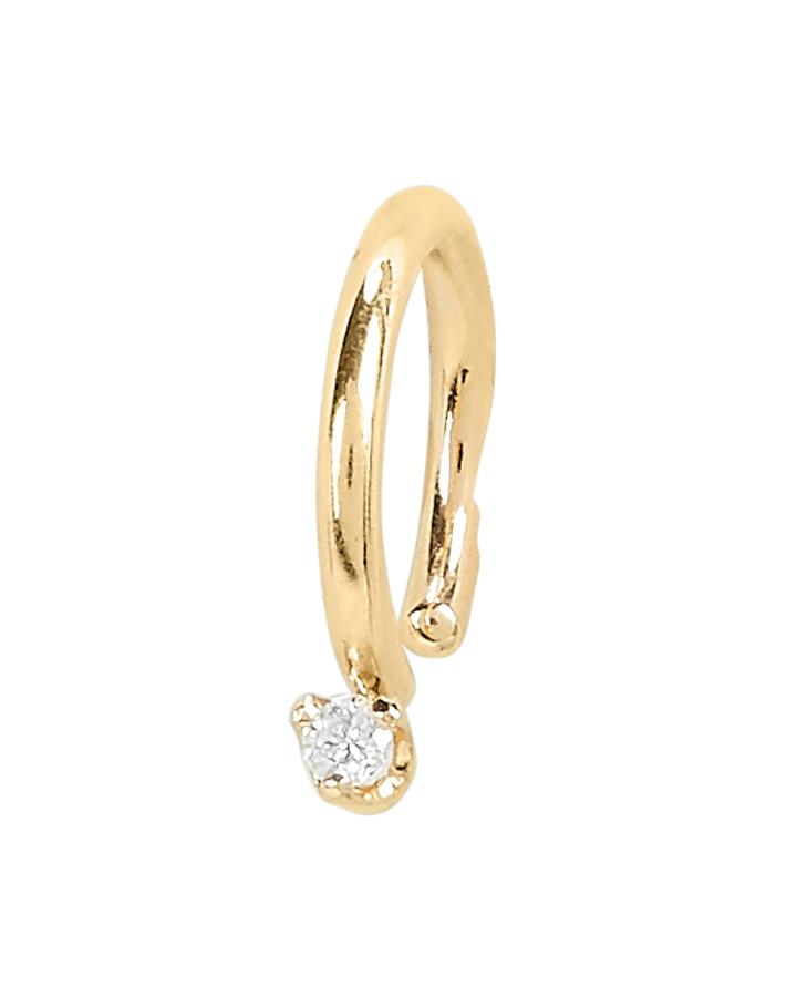 Zoe Chicco White Diamond Single Ear Cuff Gold 1size