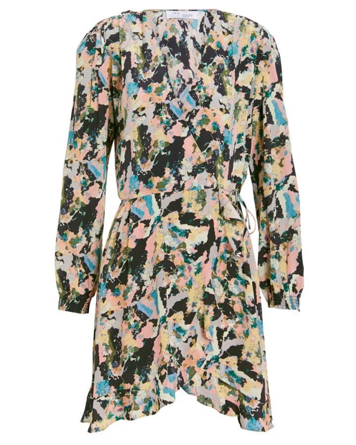 Iro Bloomy Printed Wrap Dress Black/abstract Print 36