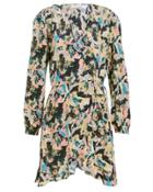 Iro Bloomy Printed Wrap Dress Black/abstract Print 36