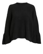 3.1 Phillip Lim Ruffle Sleeve Black Sweater Black S