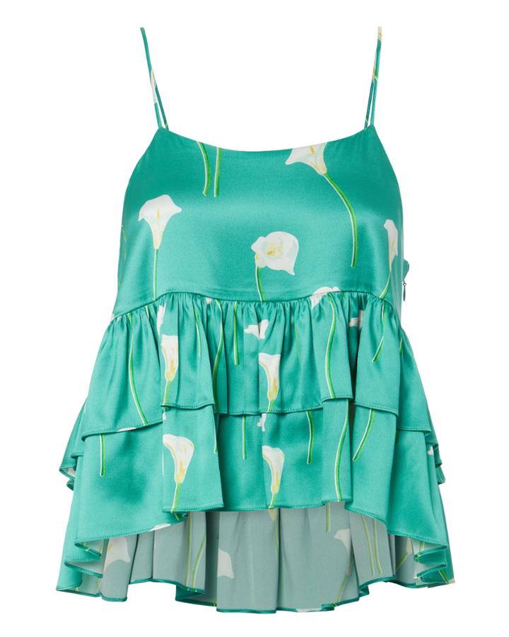 Caroline Constas Nadine Tank Turquoise P