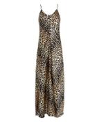 Ganni Leopard Silk Gown Leopard 42