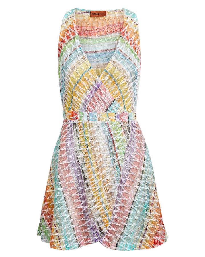 Missoni Mare Rainbow Chevron Mini Dress Rainbow Chevron 44