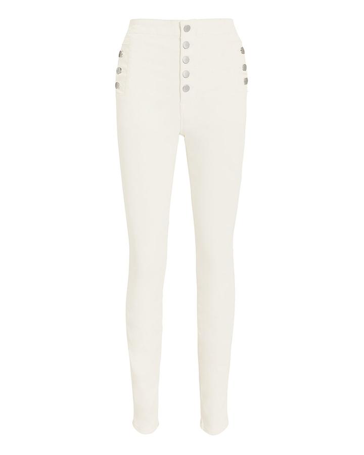 J Brand Natasha High Rise Coated White Skinny Jeans White 23
