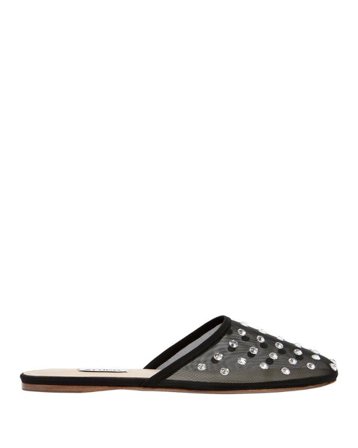 Attico Gina Embellished Mesh Slides Black 39