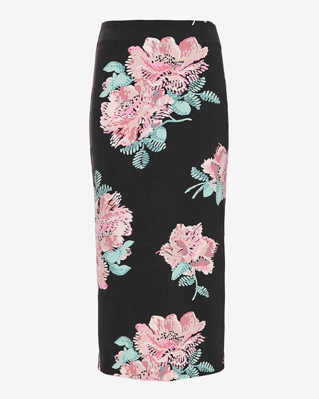 Elizabeth And James Darci Floral Print Pencil Skirt