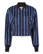 3.1 Phillip Lim Striped Bomber Jacket Navy Zero