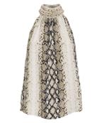 Joie Branka Snakeskin Print Sleeveless Blouse Brown/snakeskin P