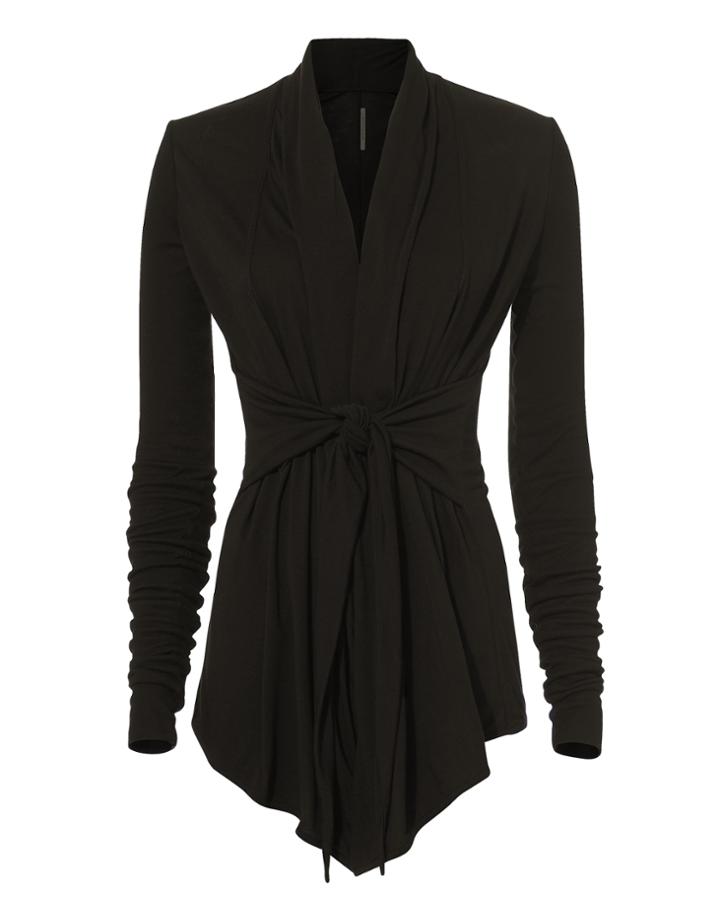 Rick Owens Lilies Tie Waist Jacket Black 42