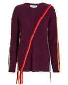 Derek Lam 10 Crosby Braid Detail Sweater Burgundy M