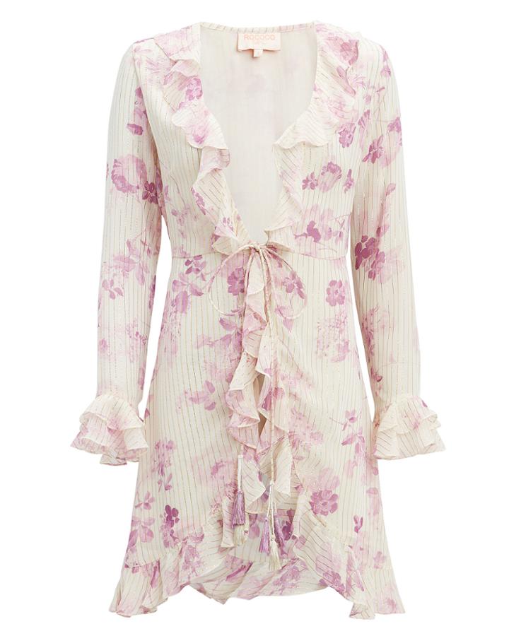 Rococo Sand Lilac Floral Mini Cove-up Dress Purple/floral L
