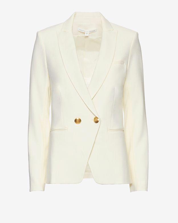 Veronica Beard Exclusive Double Breasted Jacket: White