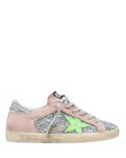 Golden Goose Superstar Neon Star Suede Low-top Sneakers Blush/silver Glitter/neon Green 37