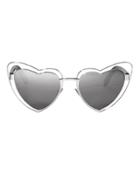 Saint Laurent Sun Saint Laurent Loulou Cutout Heart Sunglasses Metallic 1size