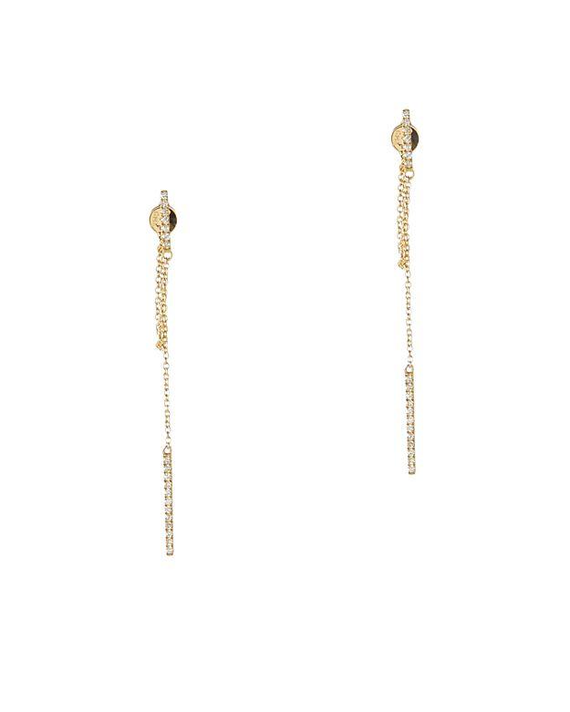 19fifth Diamond Bar Chain Earrings