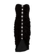 Veronica Beard Palo Ruched Velvet Dress Black Zero