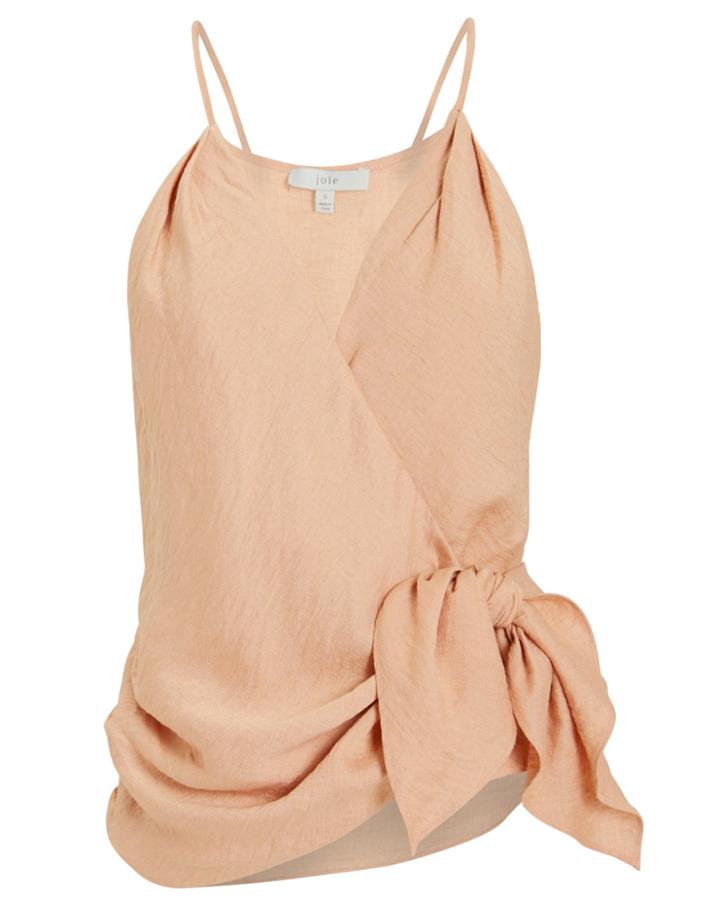 Joie Terika Sleeveless Wrap Top Blush L