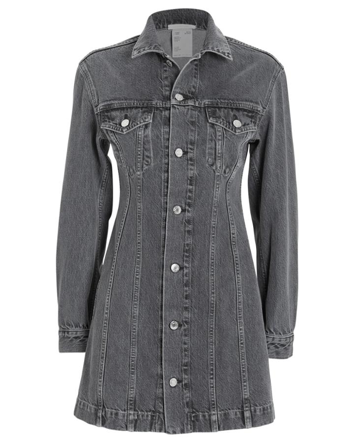 Helmut Lang Femme Denim Mini Dress Charcoal L
