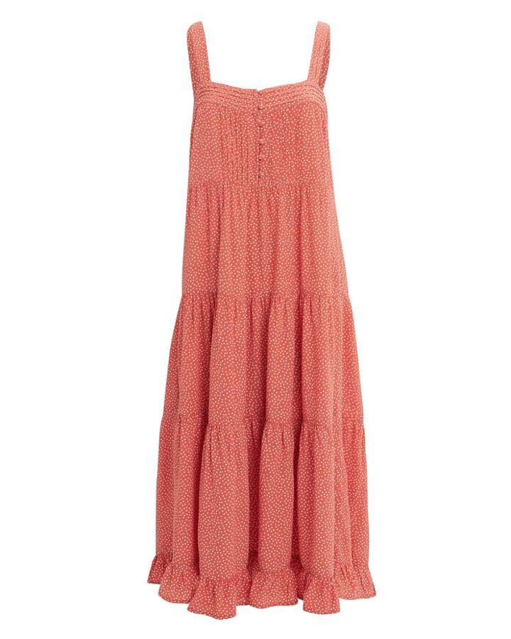 Auguste Florence Market Midi Dress Rust/white 12
