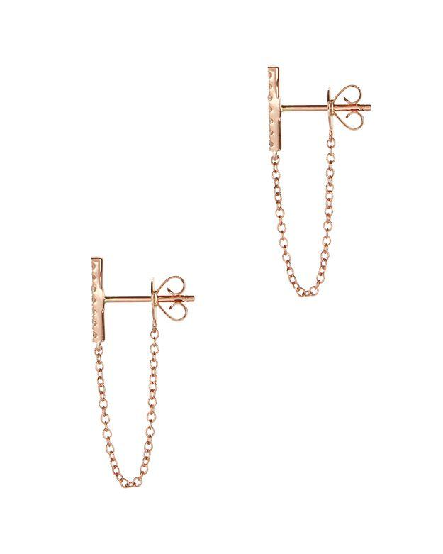 19fifth Diamond Bar Chain Earring