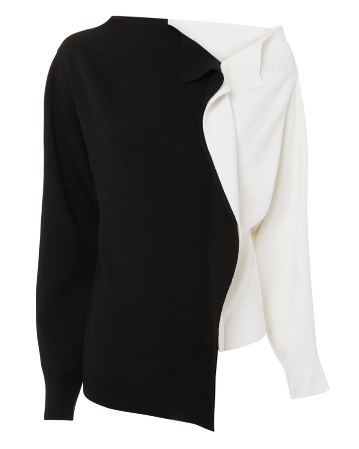 Monse Bi-color Sweater Blk/wht P