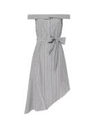 Exclusive For Intermix Nicolette Asymmetric Off-the-shoulder Dress Stripe P