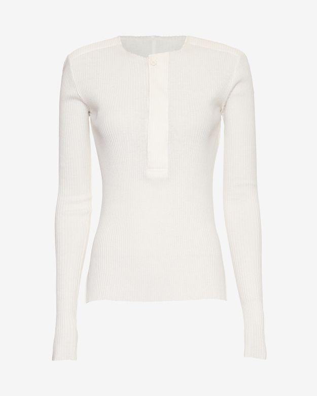 Helmut Lang Ribbed Henley: White