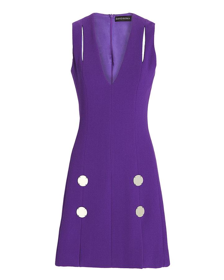 David Koma Embellished Mini Dress Purple 8