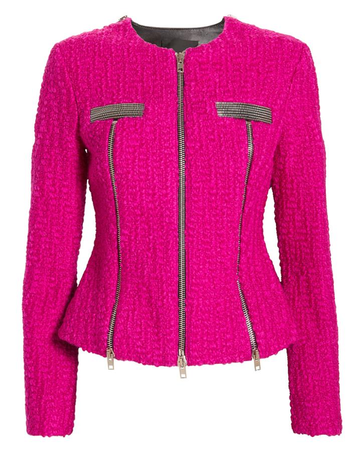 Alexander Wang Hybrid Zip Moto Jacket Pink 2