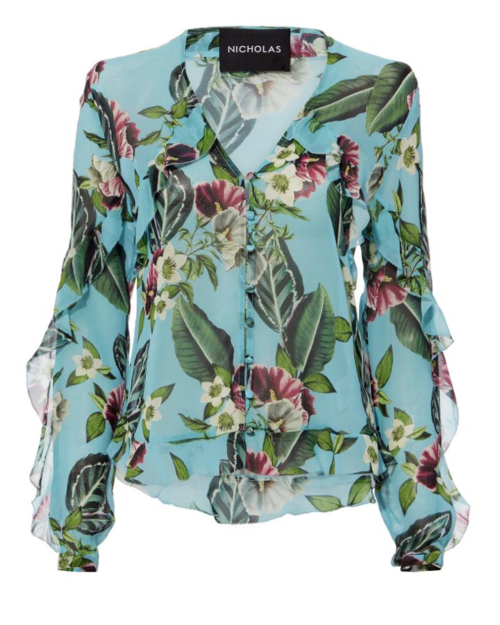 Nicholas Mayflower Frill Blouse Multi 4